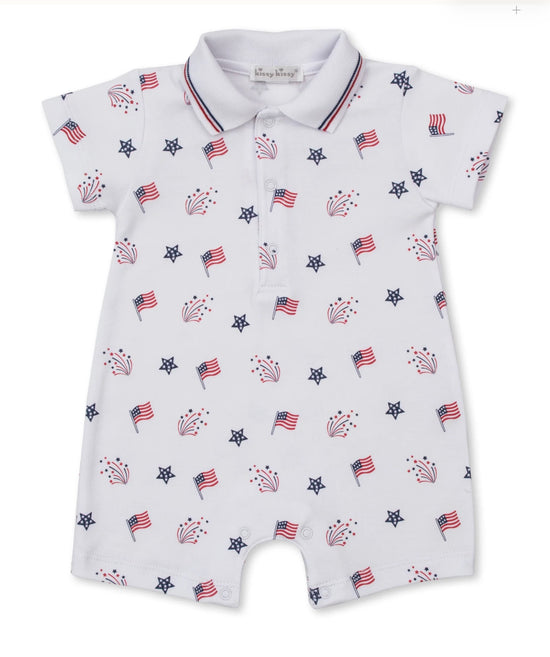 Star-Spangled Freedom Short Playsuit w/ Collar