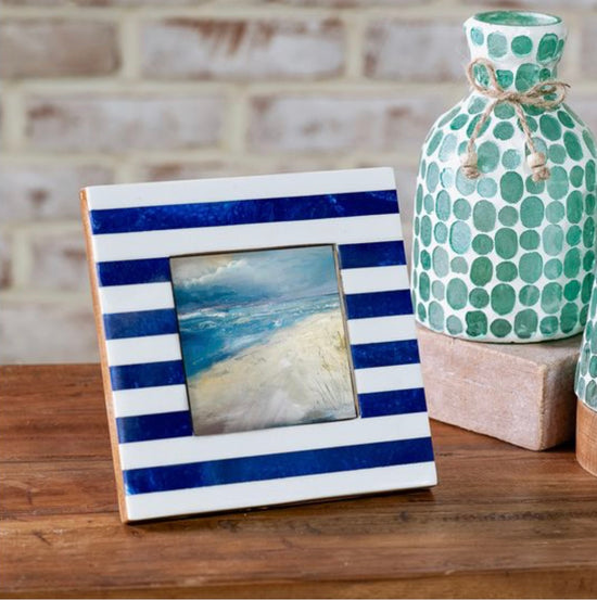 Blue Stripe Photo Frame