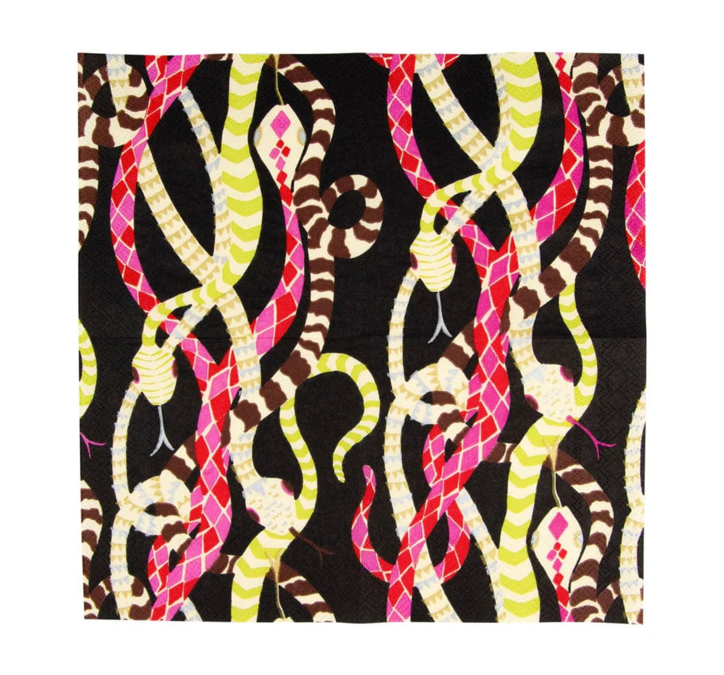 Black Serpentine Cocktail Napkin
