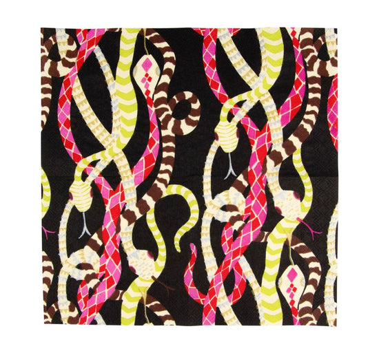 Black Serpentine Cocktail Napkin