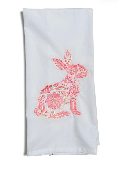Fancy Bunny Pink on White