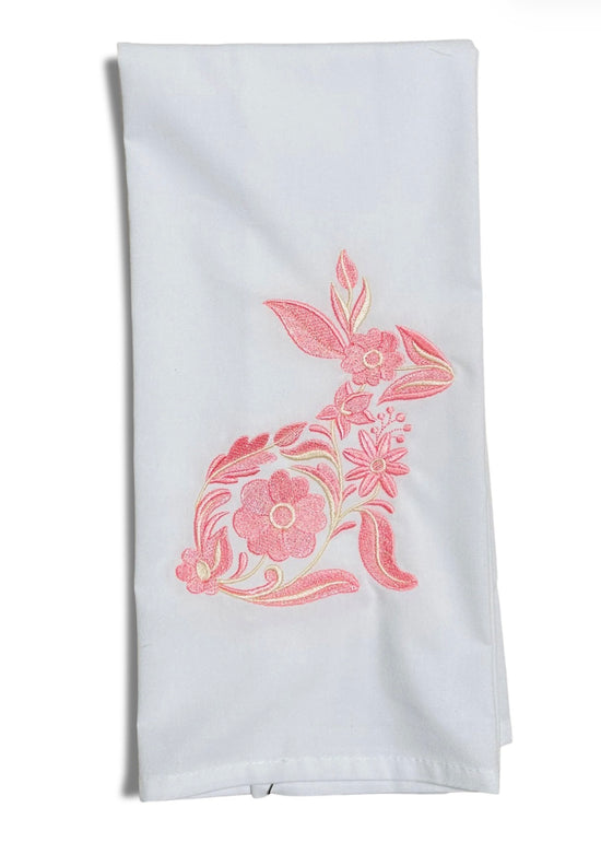 Fancy Bunny Pink on White