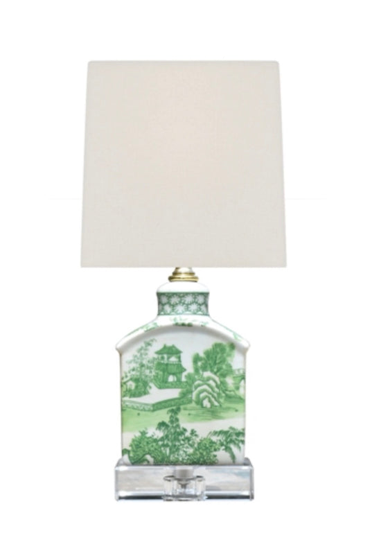 Green Chinoiserie Lamp