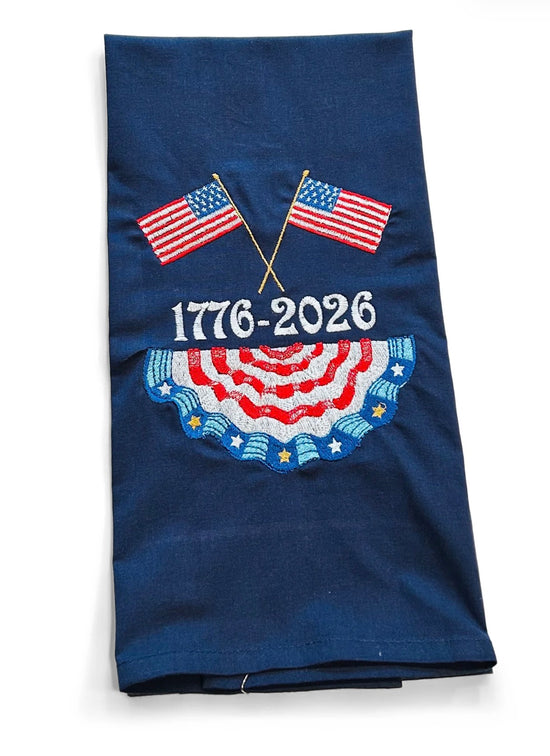 1776 American Banner on Navy Towel