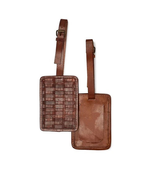 Woven Leather Luggage Tag