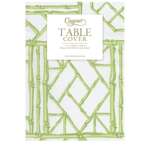 Bamboo Screen Moss Green-Ppr Linen Print Airlaid Tablecover