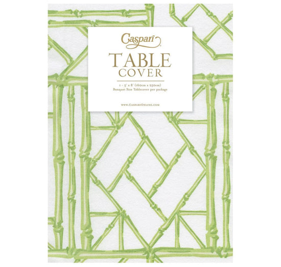 Bamboo Screen Moss Green-Ppr Linen Print Airlaid Tablecover