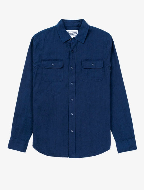 LONG SLEEVE INDIGO COTTON WORK SHIRT