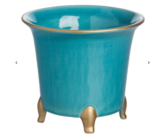 Turquoise with Gold Cachepot