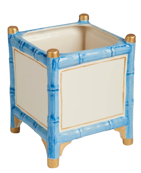 Blue/Gold Large Bamboo Cachepot
