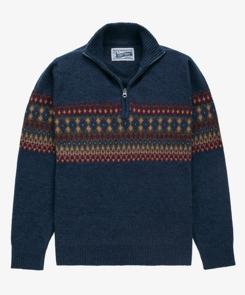 FAIRISLE 1/4 ZIP SWEATER