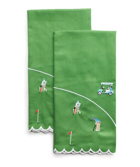 Day at the Golf Course Tea Towel