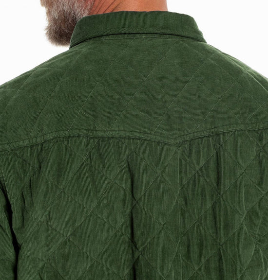 Corduroy Quilted Shacket- Forest