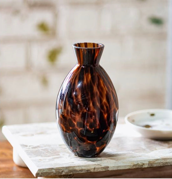 Brown Speckle Cylinder Vase