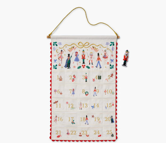 Nutcracker Embroidered Hanging Advent Calendar