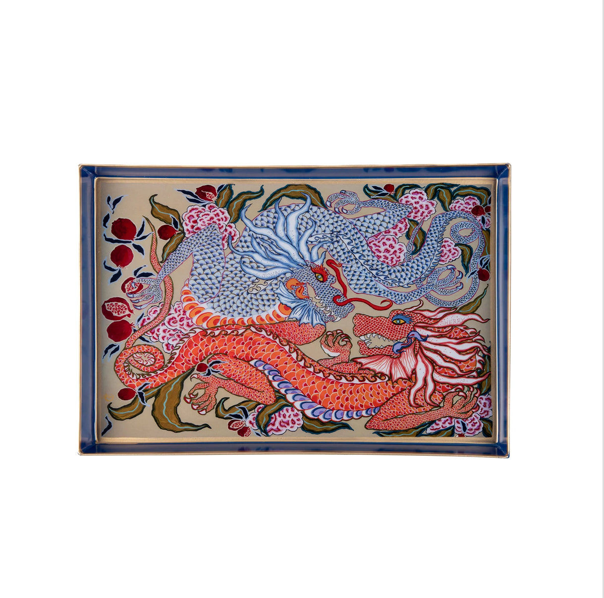 Dragon Enameled Chang Mai Tray (10 x14)