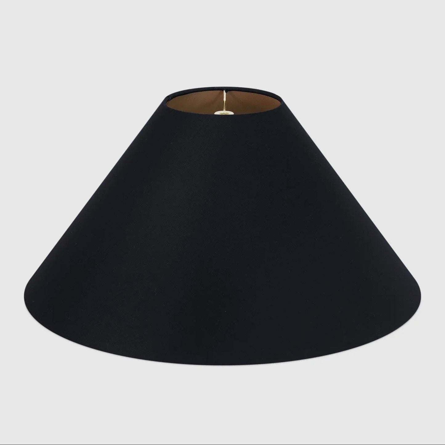 Coolie Shade in Black Linen with Gold Lining