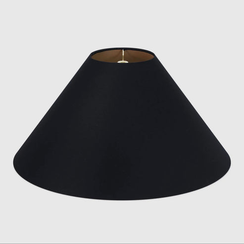 Coolie Shade in Black Linen with Gold Lining