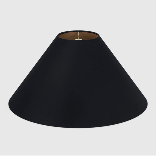 Coolie Shade in Black Linen with Gold Lining