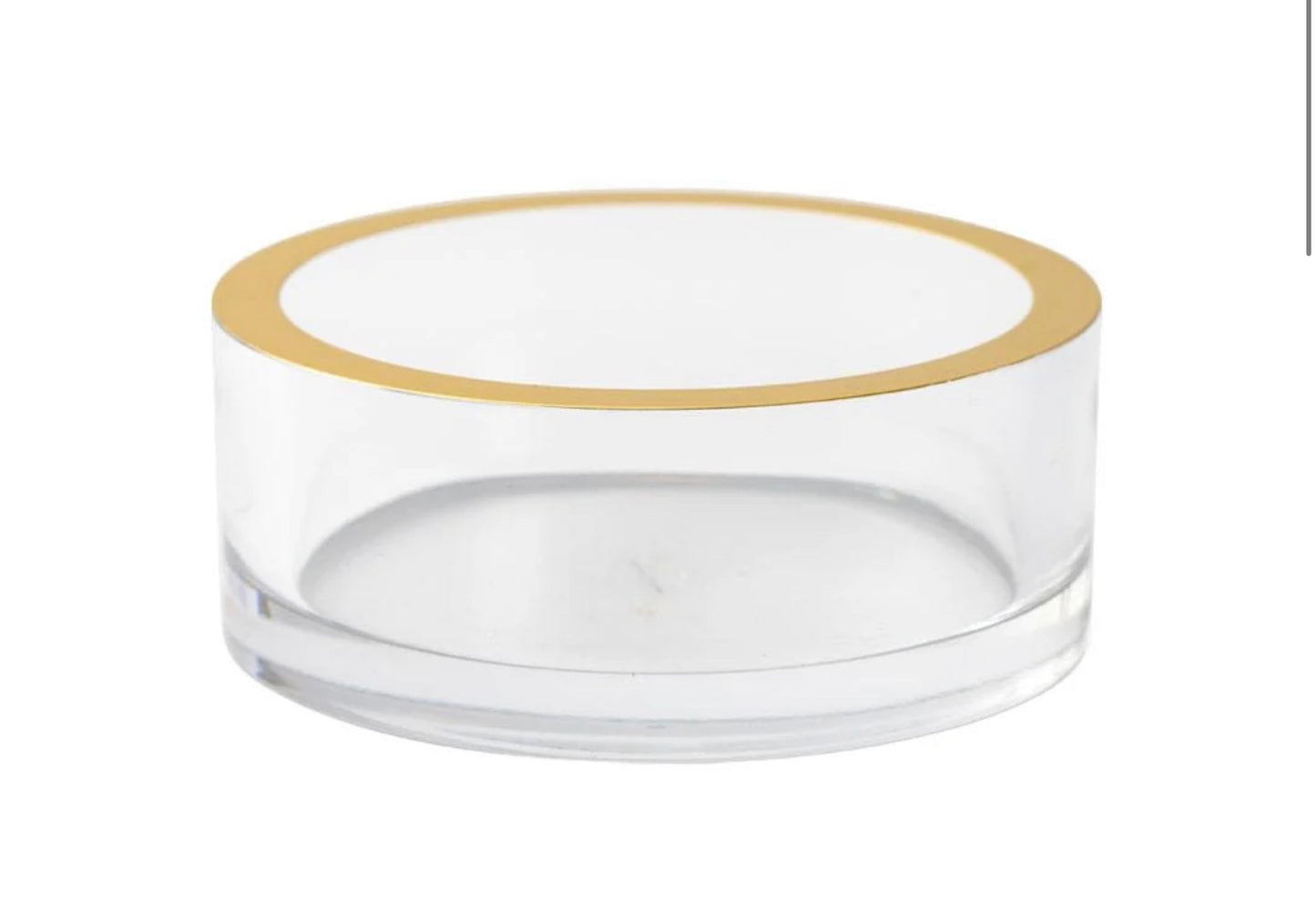 Clear W/Gold Rim-Wine Acrylic Wine Coaster Holder