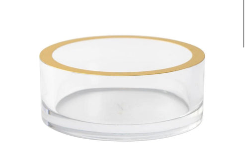 Clear W/Gold Rim-Wine Acrylic Wine Coaster Holder