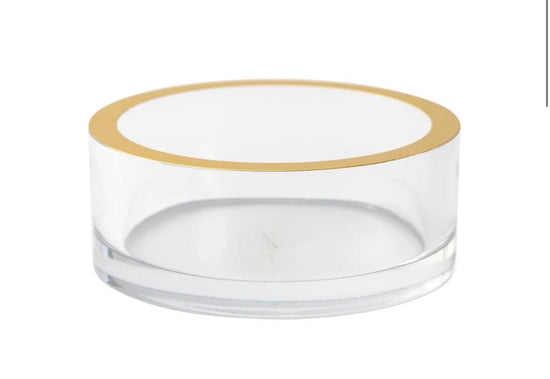 Clear W/Gold Rim-Wine Acrylic Wine Coaster Holder