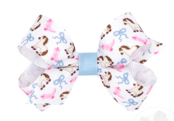 Mini Boots N’ Bows Print Bow