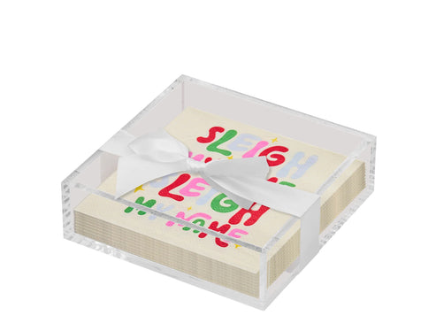 Christmas Cocktail Napkin Tray Set
