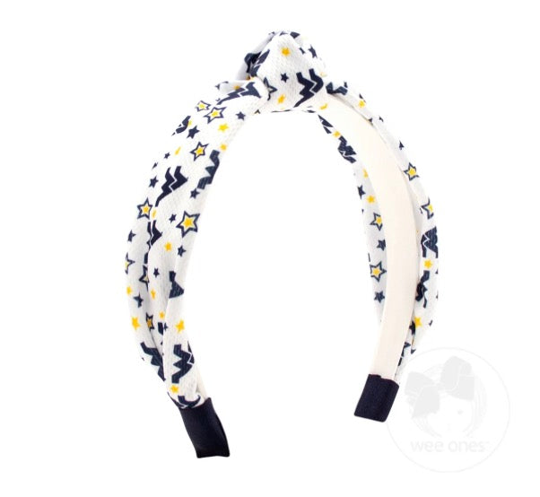Soft Textured Logo Print West Virginia Knot Headband