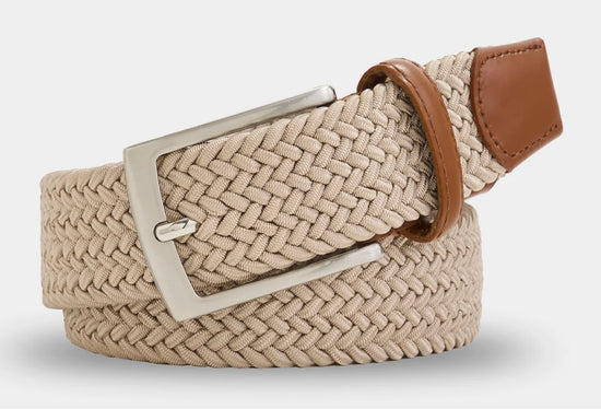 Tan Solid Stretch Belt