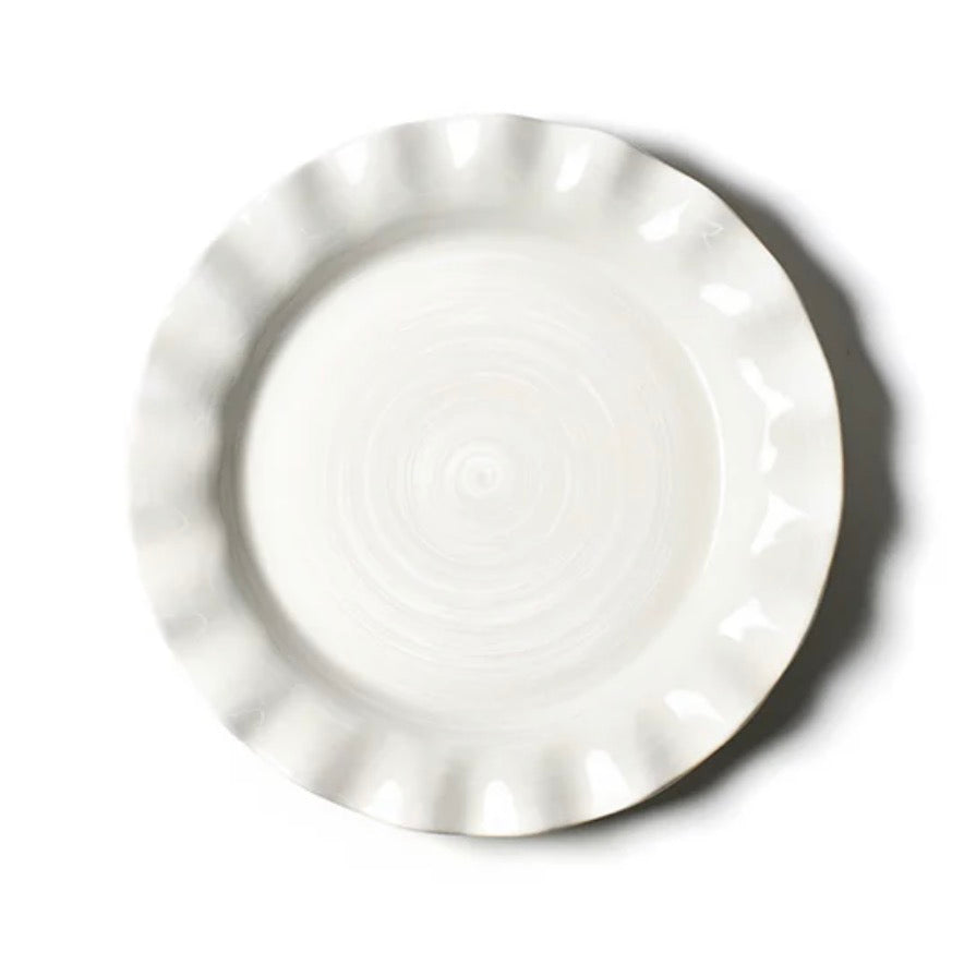 White Ruffle Dinner Plate