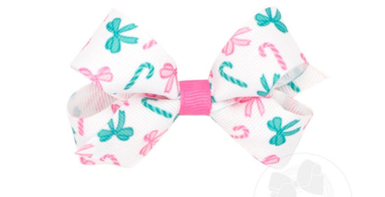 Mini Pink Candy Cane Bow