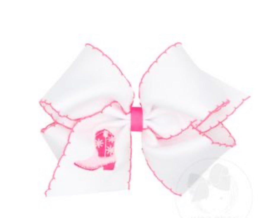 Medium Moonstitch Bow w/ Cowgirl Boot