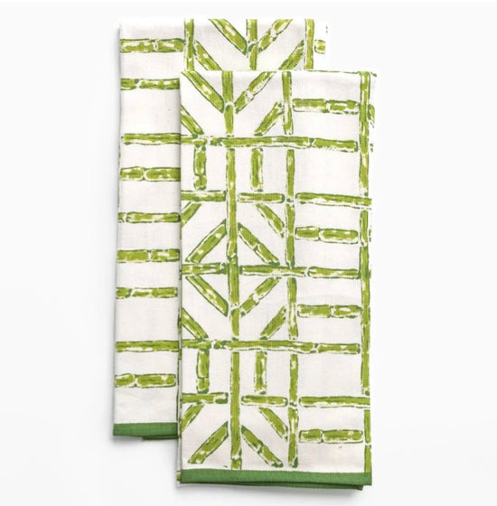 Set of 2 Green Bamboo Tea Towels