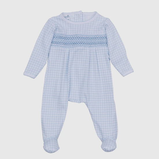 Magnolia Baby Peek-A-Boo Wishes Light Blue Smocked Footie