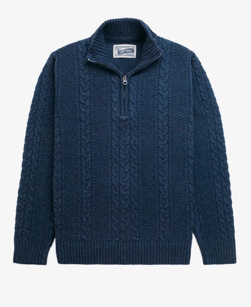 CABLE KNIT 1/4 ZIP SWEATER