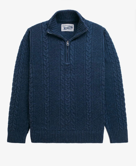CABLE KNIT 1/4 ZIP SWEATER