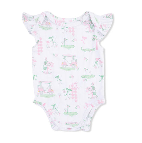 Pretty Golf Ruffle Sleeve Bodysuit