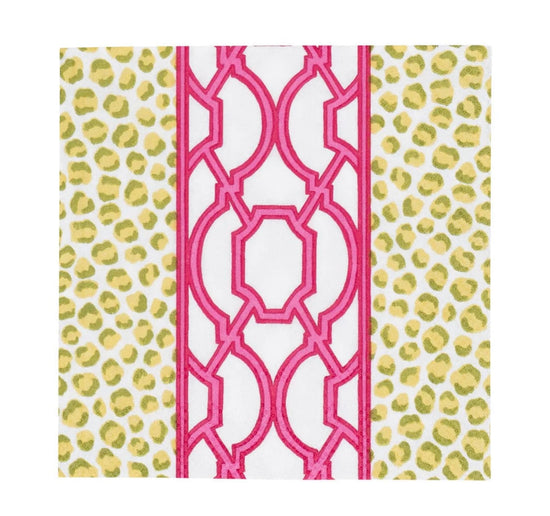 Knots And Spots Green & Fuchsia Cocktail Napkins