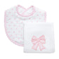 Basic Bib & Burp Boxed Set, Pink Bow