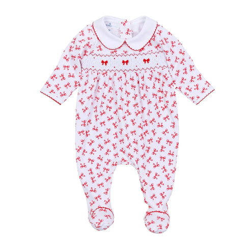 Scarlett Bows Smocked Footie