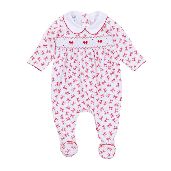 Scarlett Bows Smocked Footie