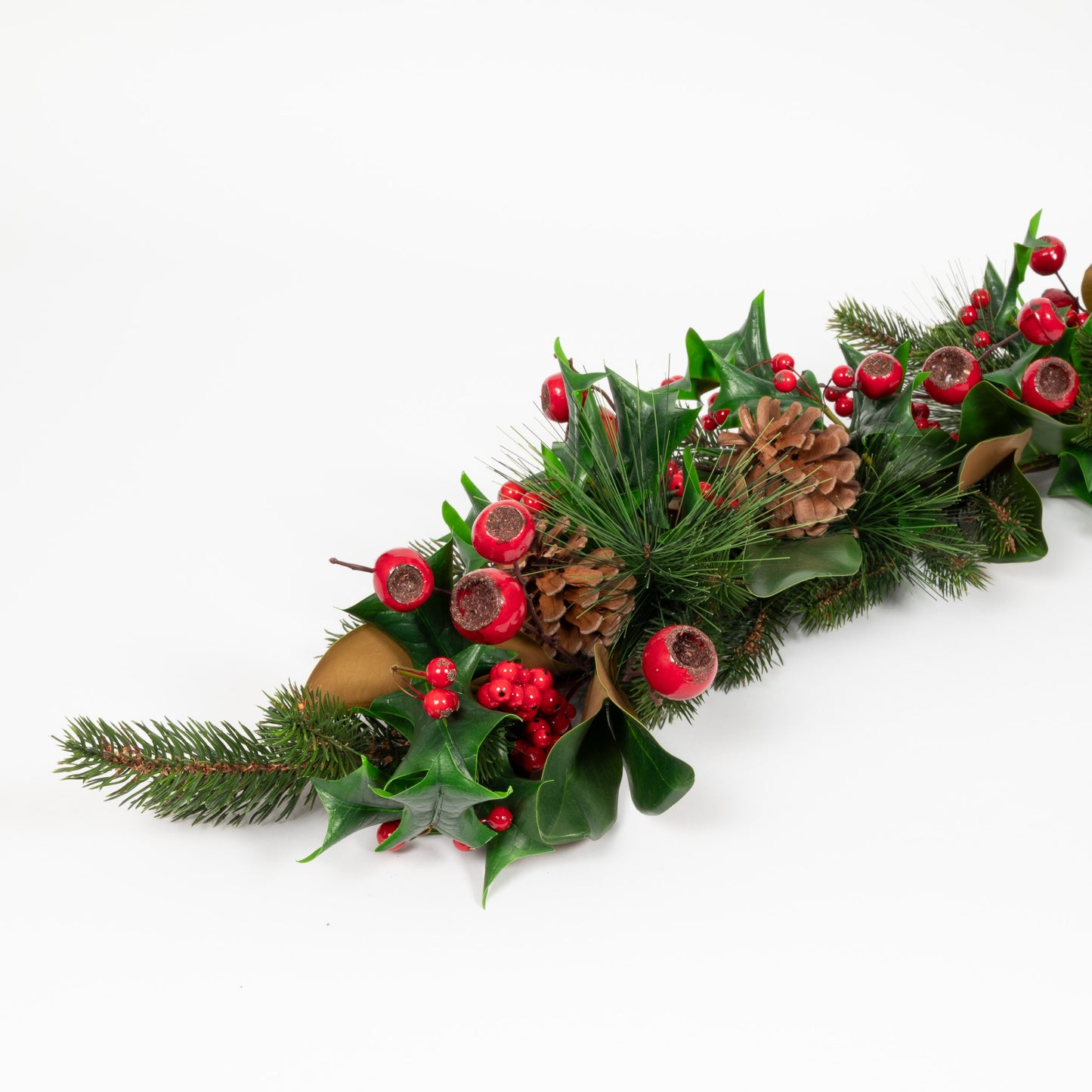 58” Magnolia and Red Berry Garland