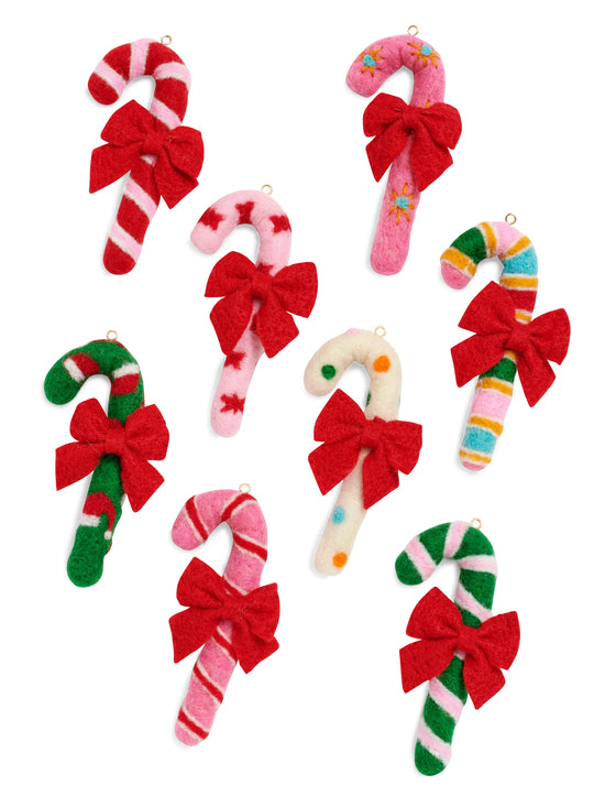 Set of 8 Candy Cane Ornaments