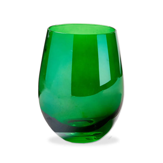 Celebration Stemless Green Wine Glass