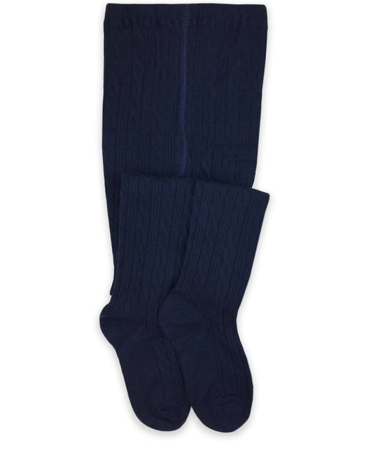 Navy Classic Cable Tights