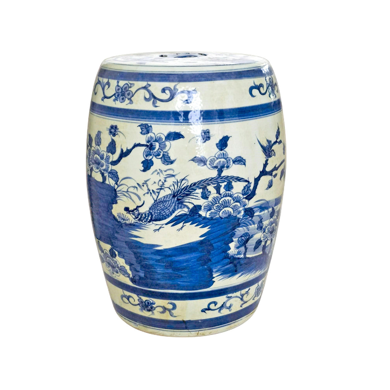 Dali Blue and White Flower Bird Porcelain Garden Stool