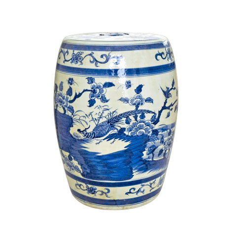 Dali Blue and White Flower Bird Porcelain Garden Stool
