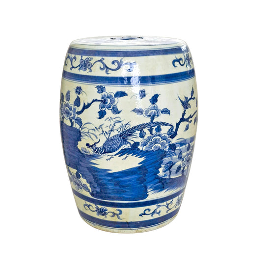 Dali Blue and White Flower Bird Porcelain Garden Stool