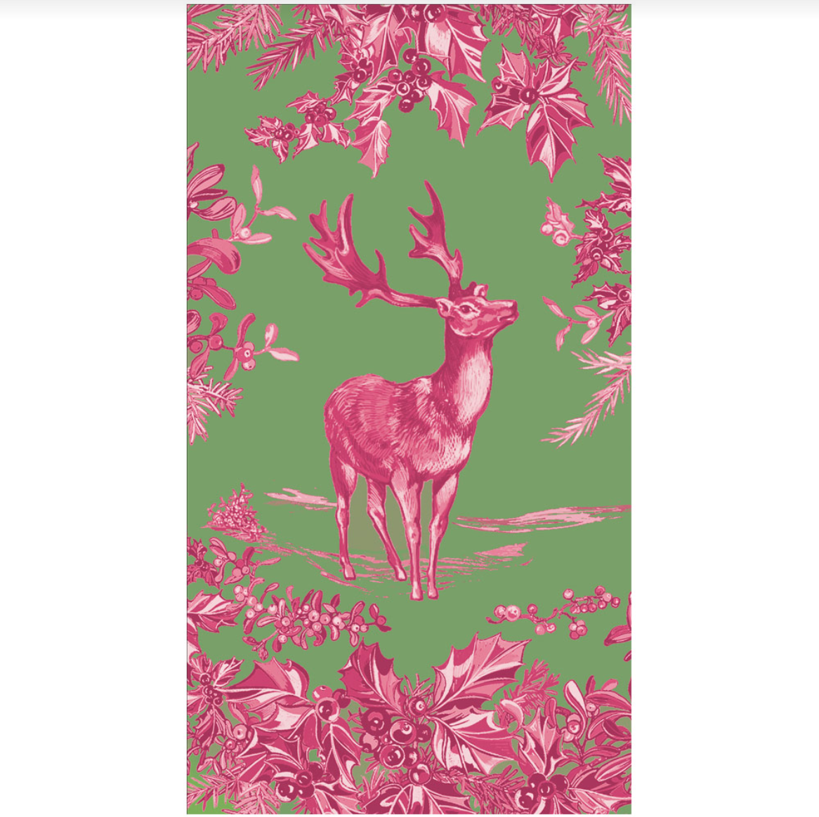 Stag Toile Raspberry/Sage